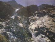 Glacier Streams-The Simplon (mk18) John Singer Sargent